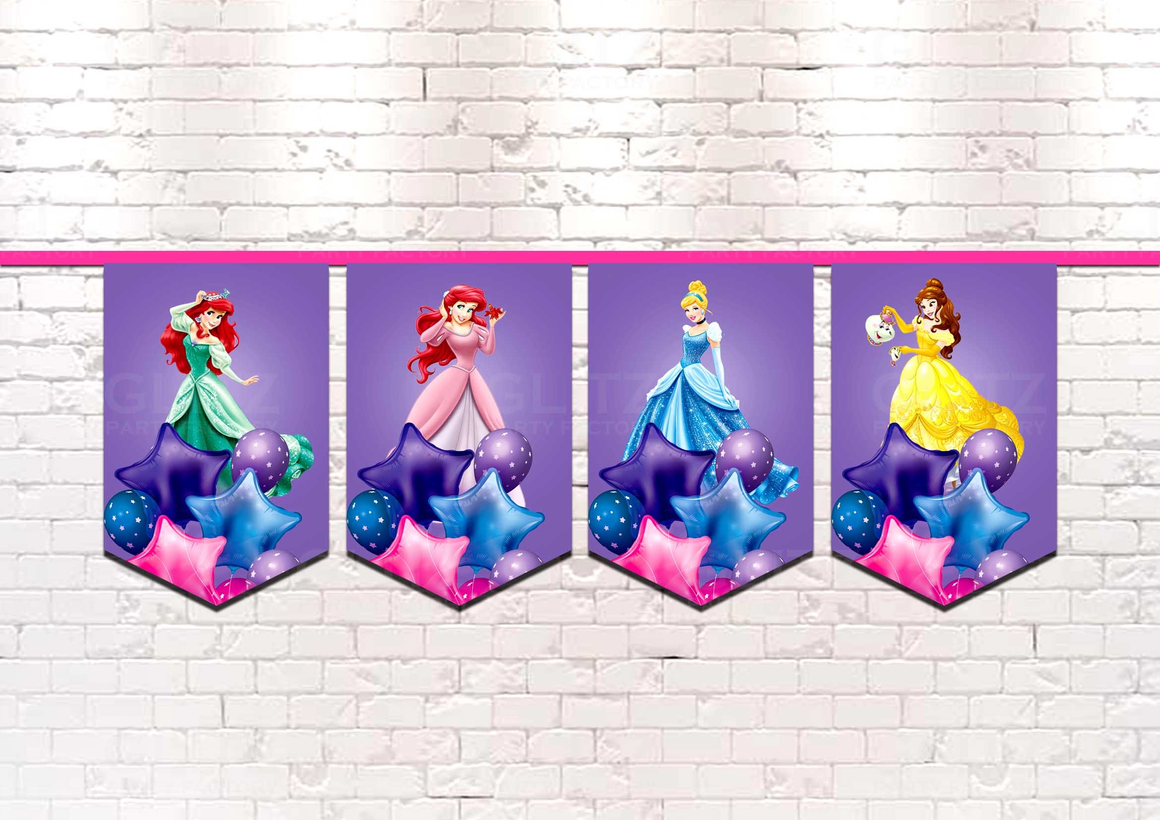 Disney Princess bunting mock