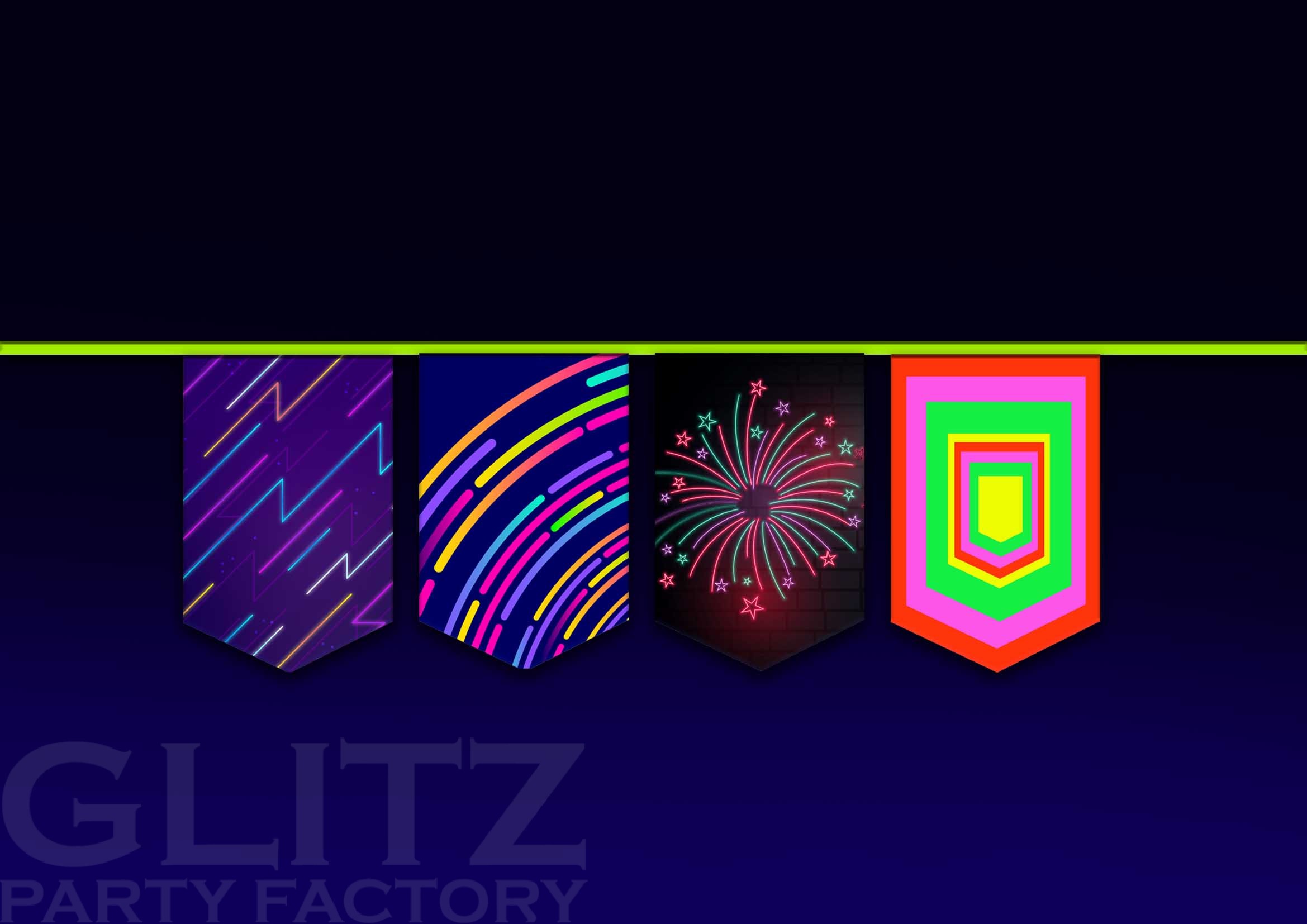 Neon bunting banner